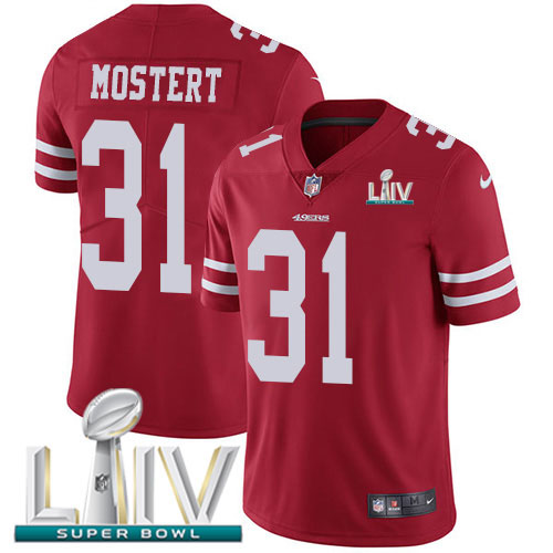 San Francisco 49ers Nike #31 Raheem Mostert Red Super Bowl LIV 2020 Team Color Men Stitched NFL Vapor Untouchable Limited Jersey